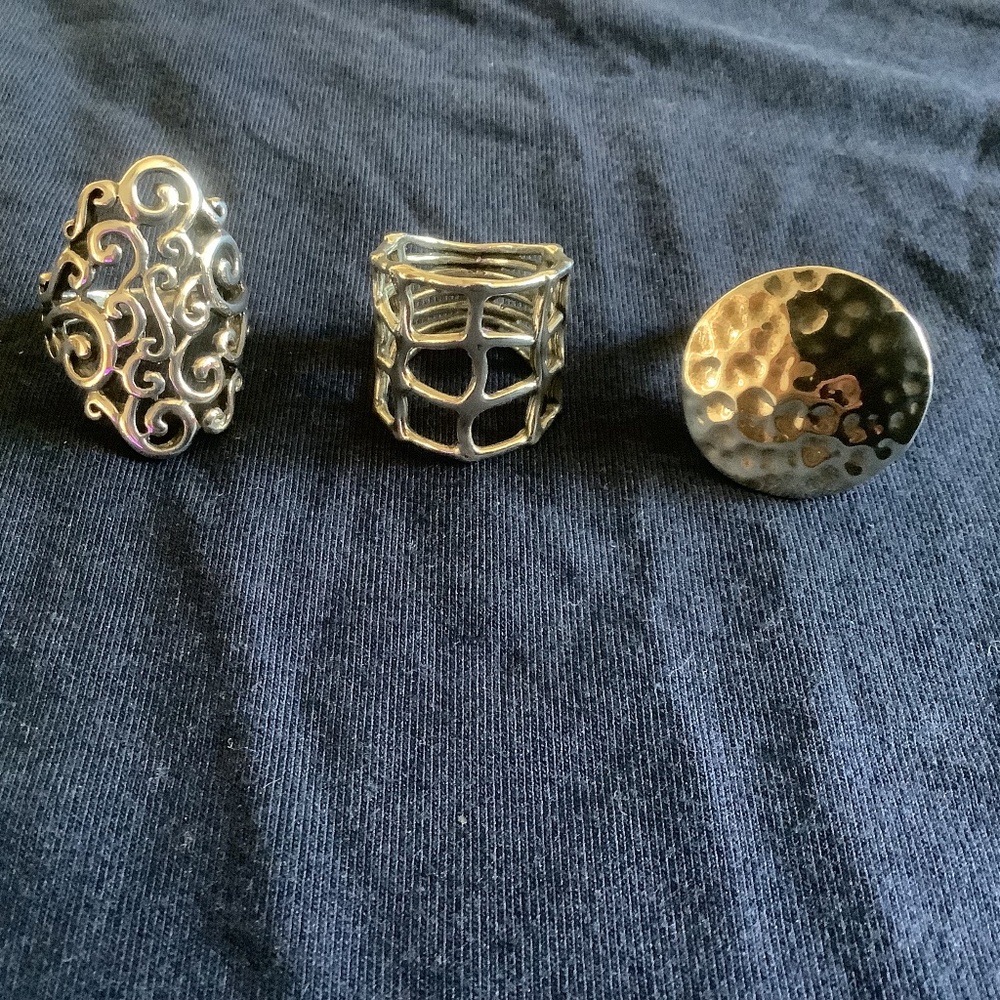 Set of Three Sterling Rings